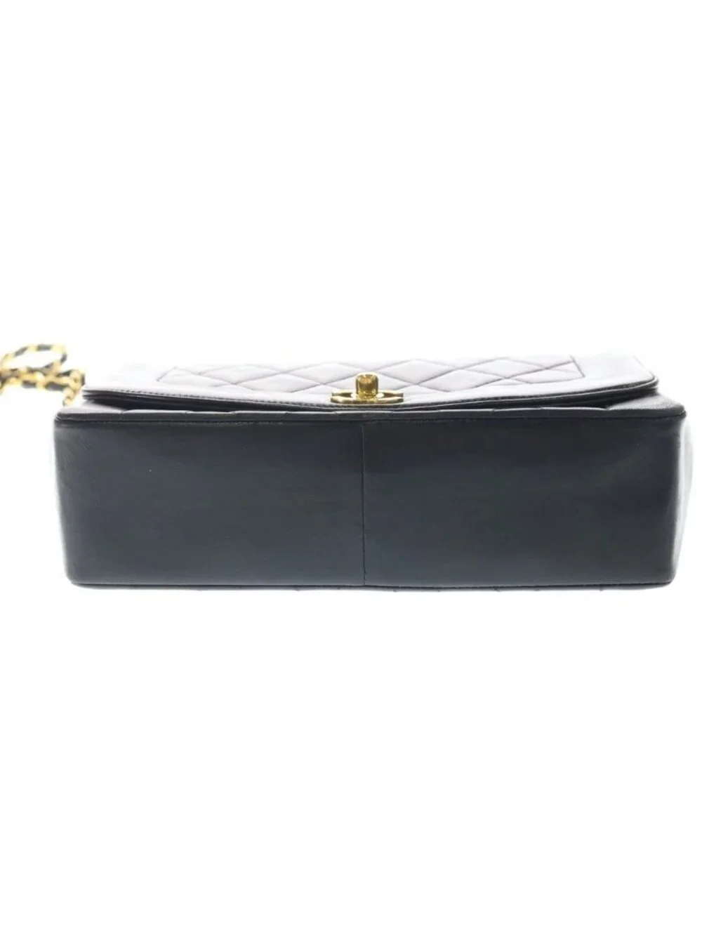 Chanel Diana 25 Chain Shoulder Bag Black Lambskin Gold